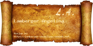 Lamberger Angelina névjegykártya